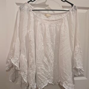 White Embroidered Women's Top